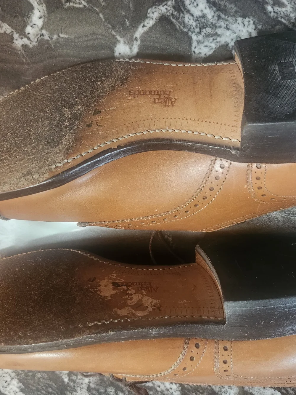 Allen Edmonds Tan Brogue Cap-Toe Oxfords - Picture 5 of 5